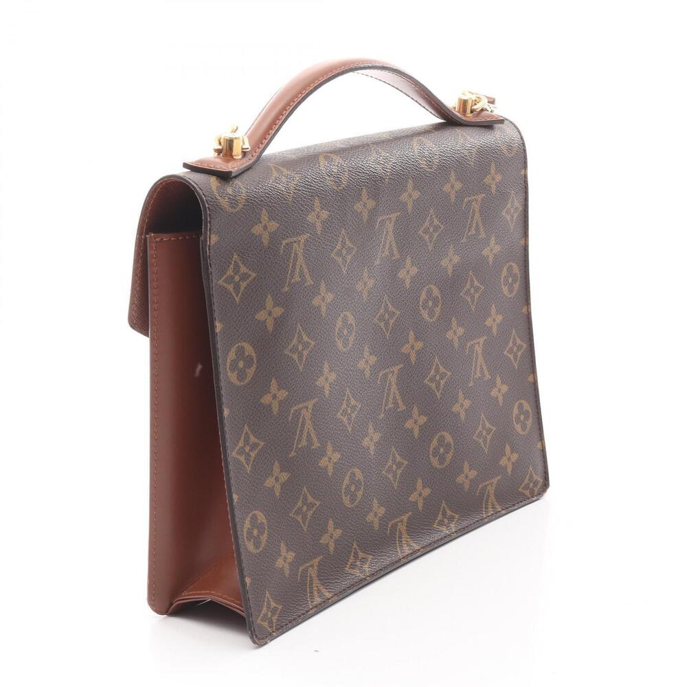 Louis Vuitton Monceau Monogram Canvas Brown Handbag Leather